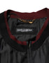 Dolce & Gabbana Black Red Floral Silk Bomber Blouson Jacket